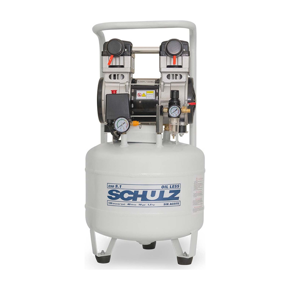 Compresor dental libre de aceite Schulz CSD-9.1 1,5 HP 40 L 8 bar
