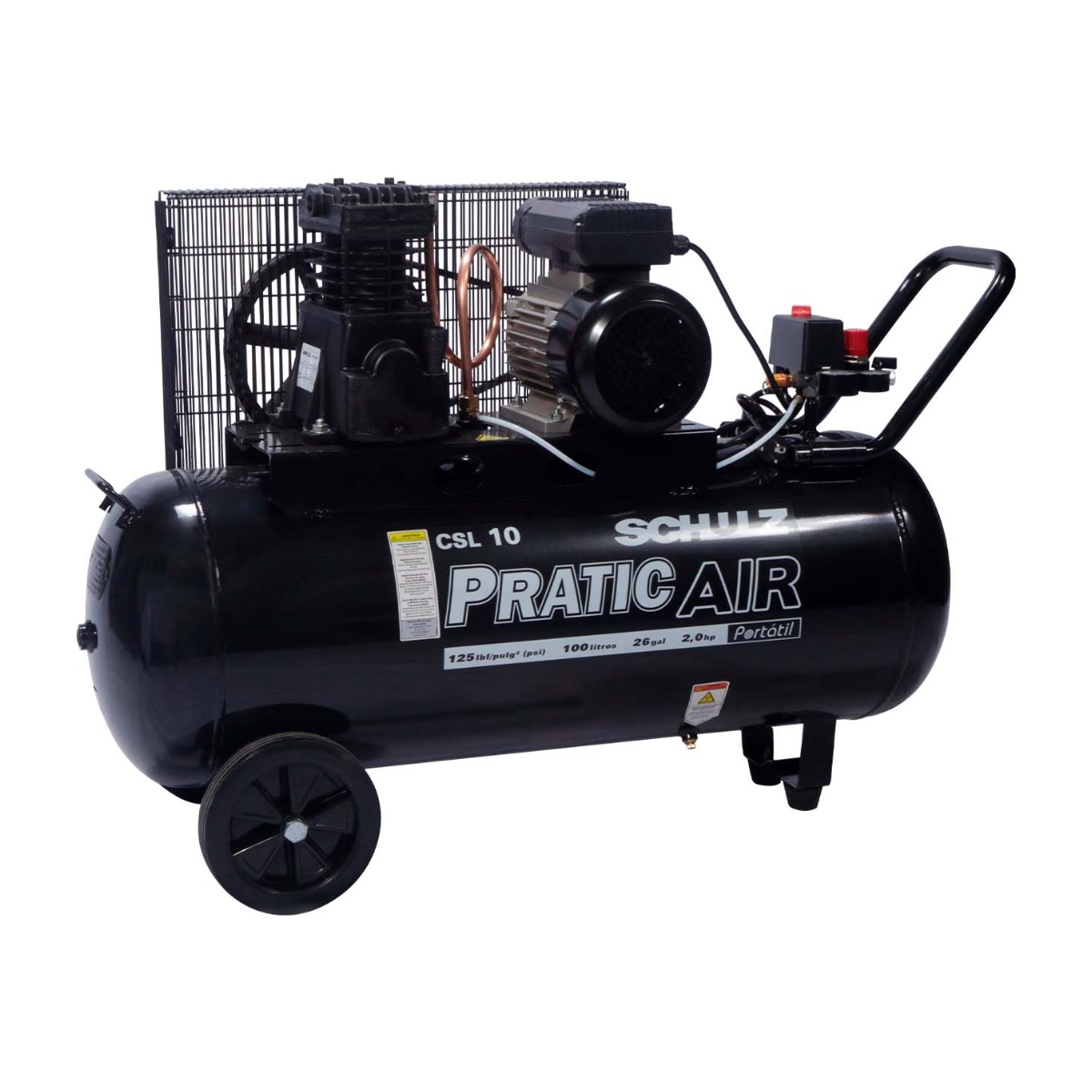 Compresor de aire Schulz Pratic CSL-10 2 HP 100 L 8,6 bar 10 CFM