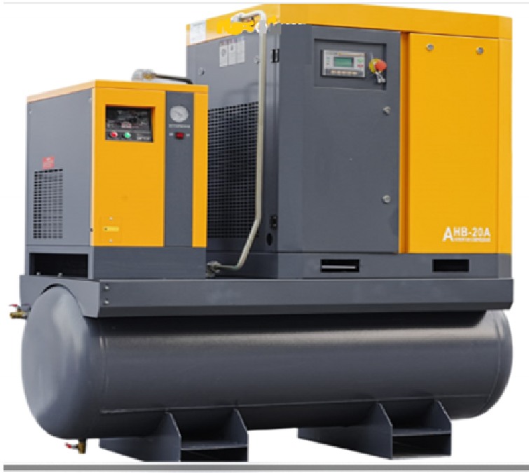 Compresor de tornillo integrado AirHorse AHS-5AC 5,5 HP 10 bar con estanque 300 L, secador y filtros